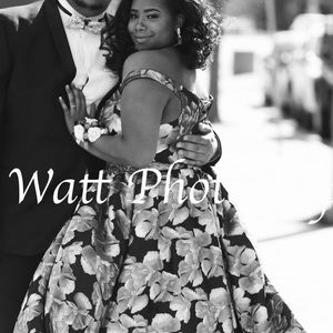 Black and gray plus size floral dress